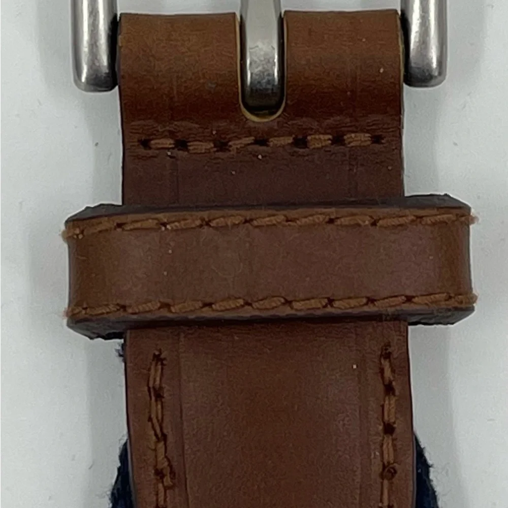 Southern Tide Boy’s 24 Skipjack‎ Fish Belt Canvas & Leather Silver & Navy Blue